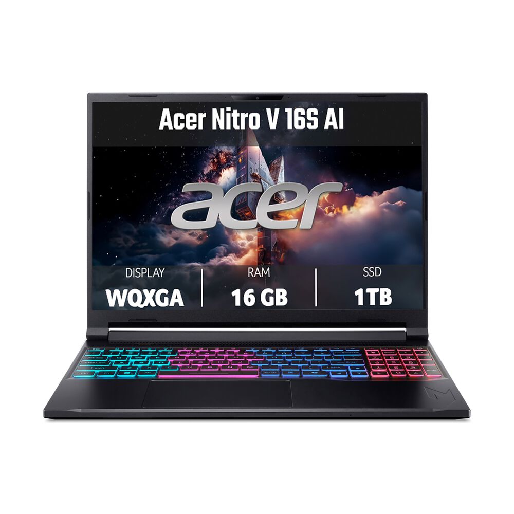 ACER Nitro V 16S AI ANV16S-41 Notebook Gaming, 16", processore AMD Ryzen 7 260, NVIDIA GeForce RTX 5060, RAM 32 GB, 1024 GB SSD, Black, Windows 11 Home