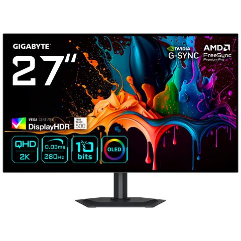 GIGABYTE MO27Q28G Monitor Gaming OLED 27" QHD 2560 x 1440 280Hz 0,03ms