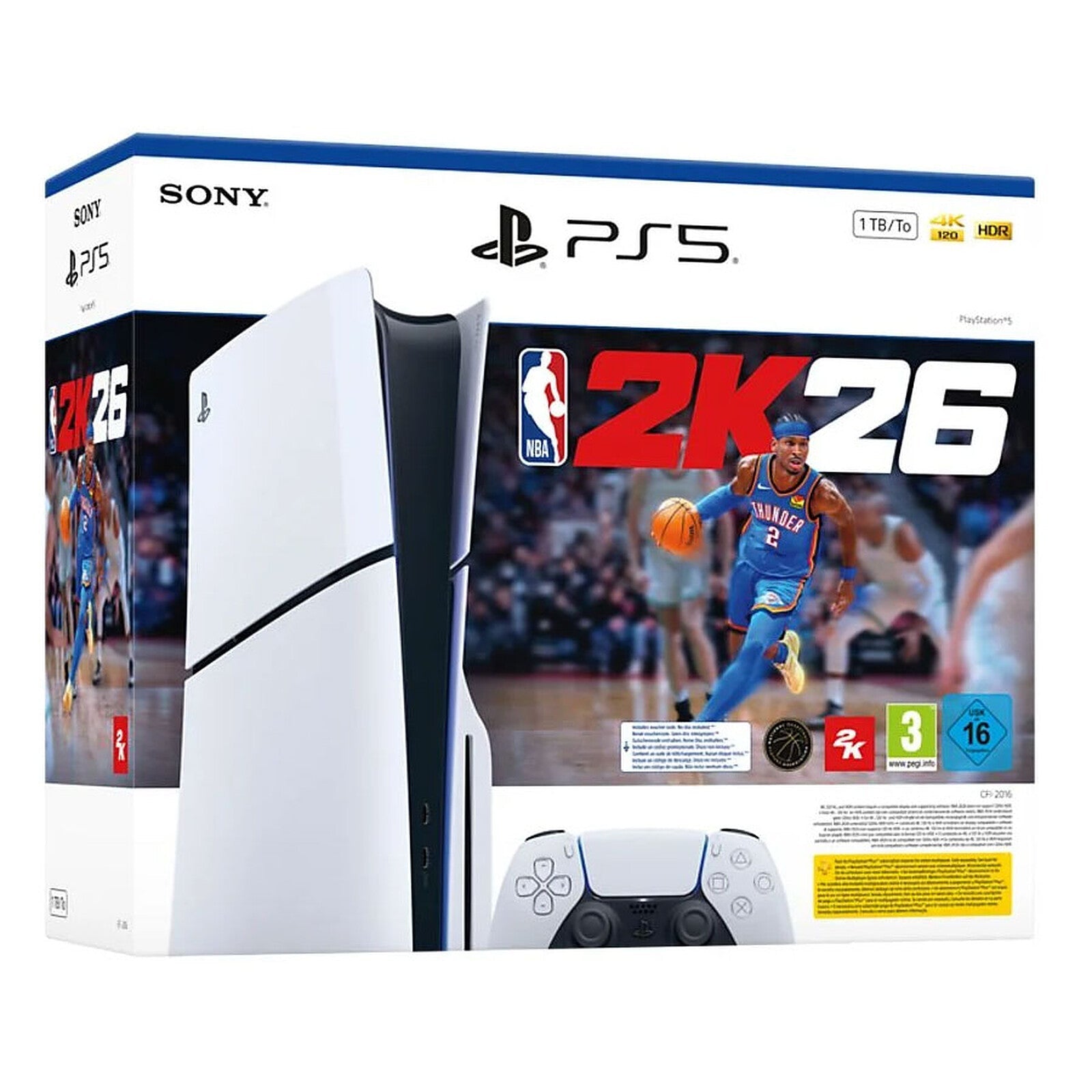 Sony PlayStation 5 PS5 Slim Disc 1TB White + NBA 2K26 ITA