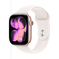 APPLE Watch Series 11 GPS + Cellular, Cassa 42 mm in alluminio color oro rosa con Cinturino Sport rosa fard - S/M